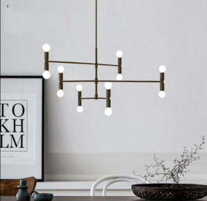 Postmodern Style Decorative Living Room Bedroom Suspension Hanging Pendant Lamp Lighting in Black/Go